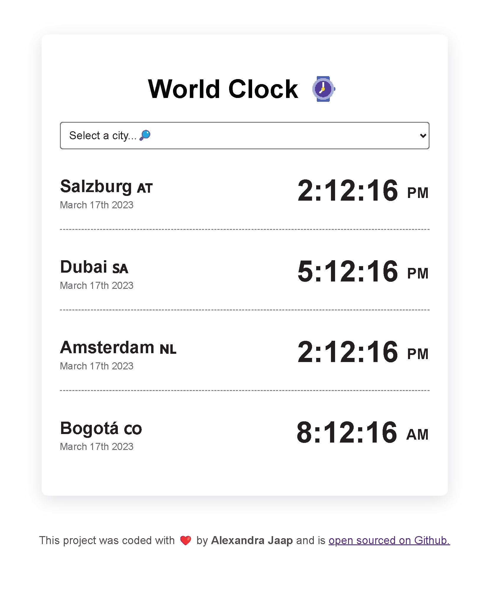 World Clock App preview